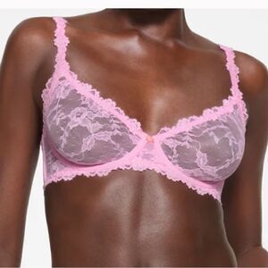 Skims Stretch lace Intimates underwire scoop bra Pink BA-SCP-3575 44B